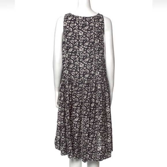 HATCH Floral Flowy Tent Dress with Pockets - Dark Grey & White - Picture 3 of 10